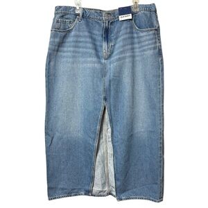 NWT Old Navy Mid Rise Long Denim Skirt Sz 16